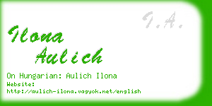 ilona aulich business card